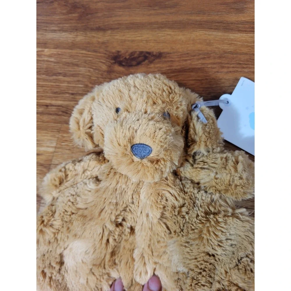 Cloud Island Brown Plush Satin Stuffed Dog Lovey Security Blanket 14